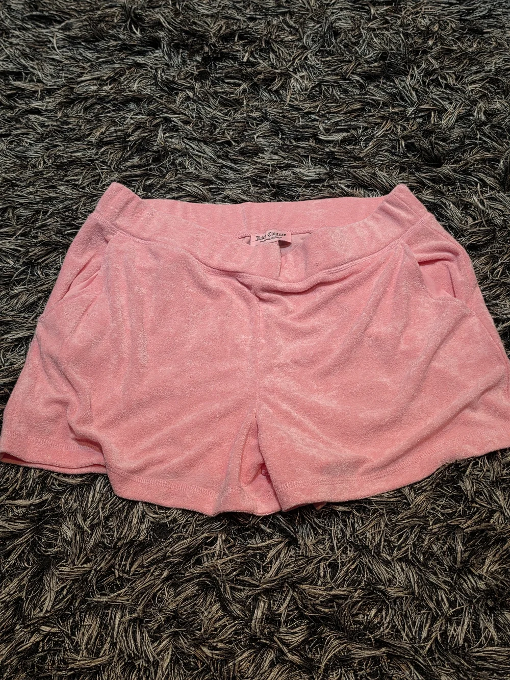 Juicy Couture Pink Velour Short Sleeve Hoodie & Shorts Set